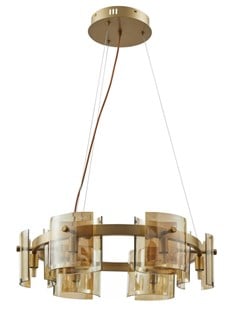 PENDENTE LED BOUZE CIN G9 60CM DOURADO AMBAR - NORDECOR