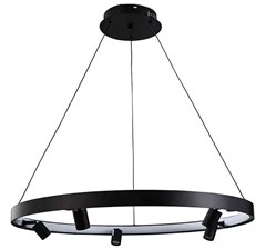 PENDENTE LILLA LED 80CM 37W 3000K PRETO - NORDECOR