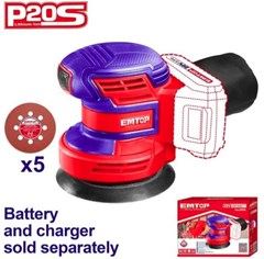 LIXADEIRA ORBITAL ALEATORIA 20V S/BATERIA 1300RPM - EMTOP