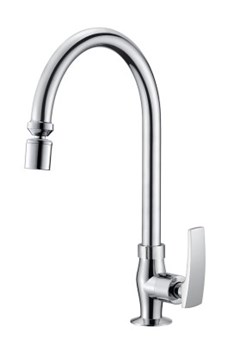 TORNEIRA METAL COZINHA MESA BICA ALTA SLIM 1/2” 1/4 VOLTA CROMADA - PARCE