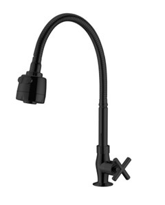 TORNEIRA METAL COZINHA MESA FLEXIVEL CLOVER 1/2” 1/4 VOLTA PRETO - PARCE