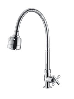TORNEIRA METAL COZINHA MESA FLEXIVEL CLOVER 1/2” 1/4 VOLTA CROMADA - PARCE