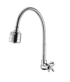 TORNEIRA METAL COZINHA PAREDE FLEXIVEL CLOVER 1/2” 1/4 VOLTA CROMADA - PARCE