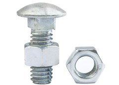 PARAFUSO FRANCES C/PORCA 1/4 X 4 ZINCADO  -BELENUS