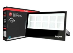 PROJETOR LED SLIM 500W 6500K PRETO BIVOLT - AVANT LUX