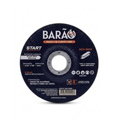 DISCO CORTE ABRASIVO P/INOX 115X1.0X22.23MM - BARAO