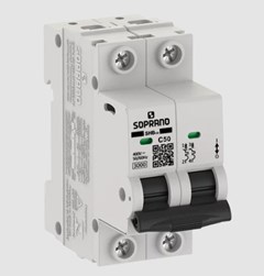 DISJUNTOR DIN BIPOLAR 50A SHB2 GIII - SOPRANO