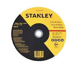 DISCO CORTE ABRASIVO P/METAL 9”X3,0MM X 7/8 - STANLEY