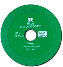 DISCO CORTE P/VIDRO 110 X 22,23 MM - MELFI