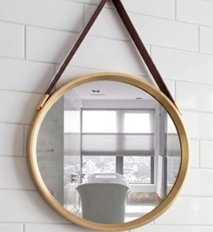 ESPELHO LUMIERE REDONDO C/CINTA 60CM DOURADO - PARCE