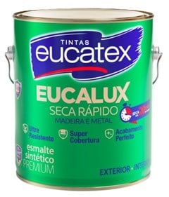 TINTA ESMALTE SINTETICO EUCALUX BRILHANTE 3 6L PRETO FOSCO - EUCATEX