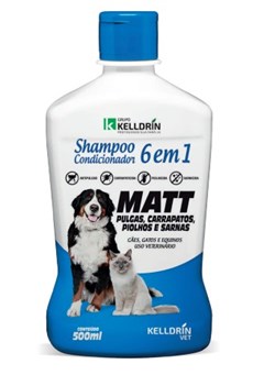 SHAMPOO & CONDICIONADOR 6X1 MATT PULGAS 500ML -KELLDRIN