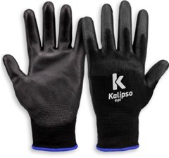 LUVA MALHA C/PALMA PU PRETA TAMANHO 8 CA15272 - KALIPSO