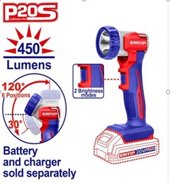 LANTERNA DE LED 5W A BATERIA 20V SEM BATERIA - EMTOP