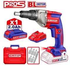PARAFUSADEIRA P/DRYWALL 6.35MM C/1 BATERIA BIVOLT - EMTOP