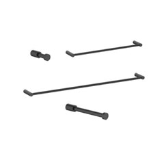 KIT ACESSORIOS P/BANHEIRO 4PCS FLOW PRETO MATTE- CELITE