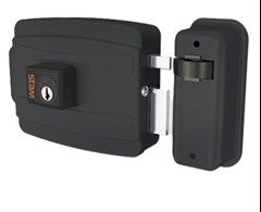 FECHADURA P/PORTAO SOBREPOR ELETICA PRETO FOSCO- STAM