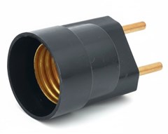 SOQUETE P/LAMPADA C/PINO MACICO E 27 PRETO (NOVO) - ILUMI