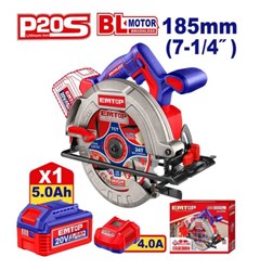 SERRA CIRCULAR 185MM (7 1/4) 20V C/BATERIA 5AH - EMTOP