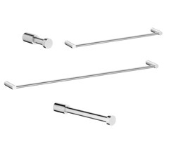 KIT ACESSORIOS P/BANHEIRO 4PCS FLOW CROMADO - CELITE