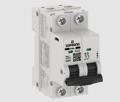 DISJUNTOR DIN BIPOLAR 32A SHB2 GIII - SOPRANO