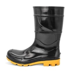 BOTA PVC CANO MEDIO PRETO/AMARELO N45/46 - PEGA FORTE