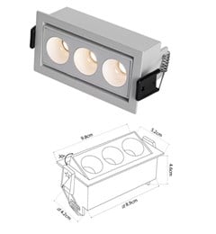 LUMINARIA EMBUTIR DOWNLIGHT DIRECIONAVEL 35º 6W 4000K - NORDECOR