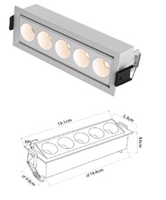 LUMINARIA EMBUTIR DOWNLIGHT DIRECIONAVEL 35º 10W 4000K - NORDECOR
