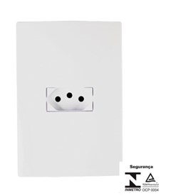 TOMADA EMBUTIR C/PLACA 2P+T 20A 250V BRANCA - ILUMI
