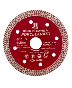 DISCO DIAMANTADO P/ PORCELANATO TOP QUALITY 110X20MM - MELFI