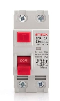 DISJUNTOR D.R  (INTERRUPTOR) 2P 63A 30MA - STECK