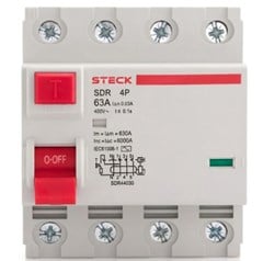 DISJUNTOR D.R (INTERRUPTOR) 4P 63A 30MA - STECK