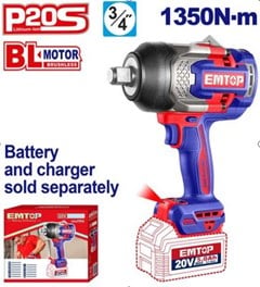 CHAVE DE IMPACTO 1350N-M 3/4 S/BATERIAS - EMTOP