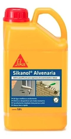 ADITIVO PLASTIFICANTE SIKANOL ALVENARIA 3,6L - SIKA