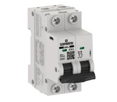DISJUNTOR DIN BIPOLAR 63A SHB2 GIII - SOPRANO