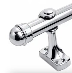 VARAO P/CORTINA (KIT) 19MM X 2 5MT CROMADA - NOVO HORIZONTE