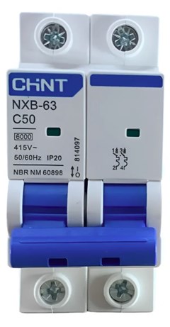 DISJUNTOR DIN BIPOLAR  50A 6KA NXB-63 - CHINT