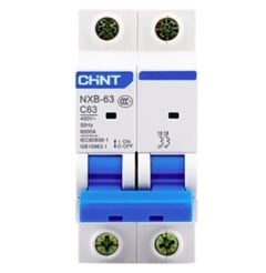 DISJUNTOR DIN BIPOLAR  63A 6KA NXB-63 - CHINT
