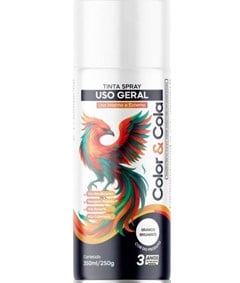 TINTA SPRAY USO GERAL 350ML BRANCO BRILHANTE - COLOR&COLA