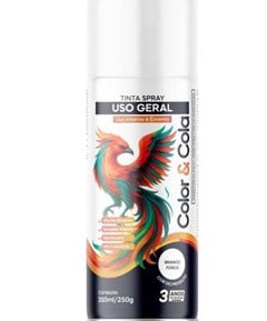 TINTA SPRAY USO GERAL 350ML BRANCO FOSCO - COLOR&COLA