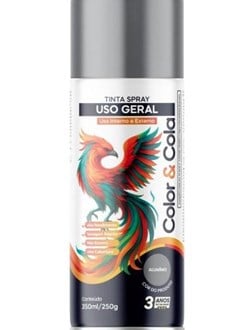 TINTA SPRAY USO GERAL 350ML ALUMINIO - COLOR&COLA