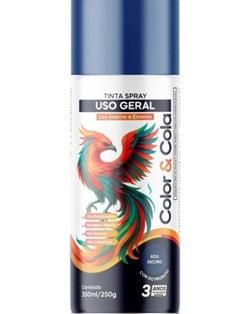 TINTA SPRAY USO GERAL 350ML AZUL ESCURO - COLOR&COLA