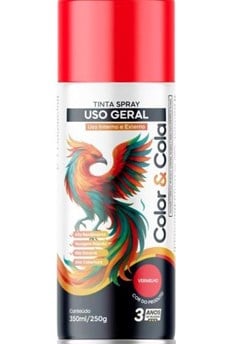 TINTA SPRAY USO GERAL 350ML VERMELHO - COLOR&COLA