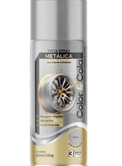 TINTA SPRAY METALICA 350ML PRATA - COLOR&COLA