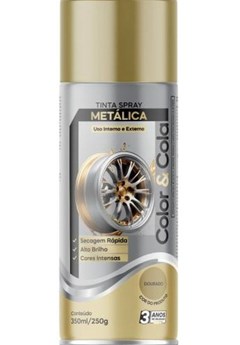 TINTA SPRAY METALICA 350ML DOURADA - COLOR&COLA