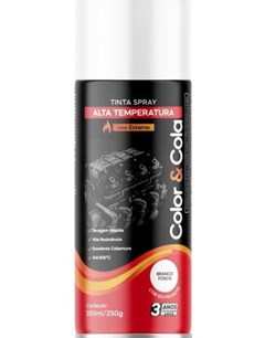 TINTA SPRAY ALTA TEMPERATURA 350ML BRANCO FOSCO - COLOR&COLA
