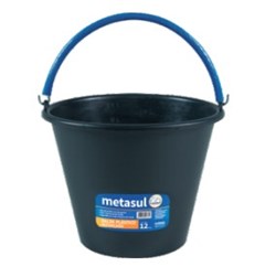 BALDE REFORCADO PLASTICO 12 LITROS PRETO  - METASUL