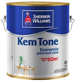 TINTA ACRILICA FOSCO INTERNO 3 6LT KEM TONE PRETO - SHERWIM WILLIAMS