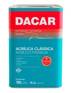 TINTA ACRILICA FOSCO 18LT PREMIUM BRANCO NEVE - DACAR