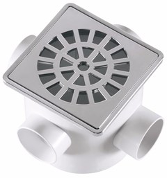 CAIXA SIFONADA 100X100X50 C/GRELHA CROMADA QUADRADA - HERC